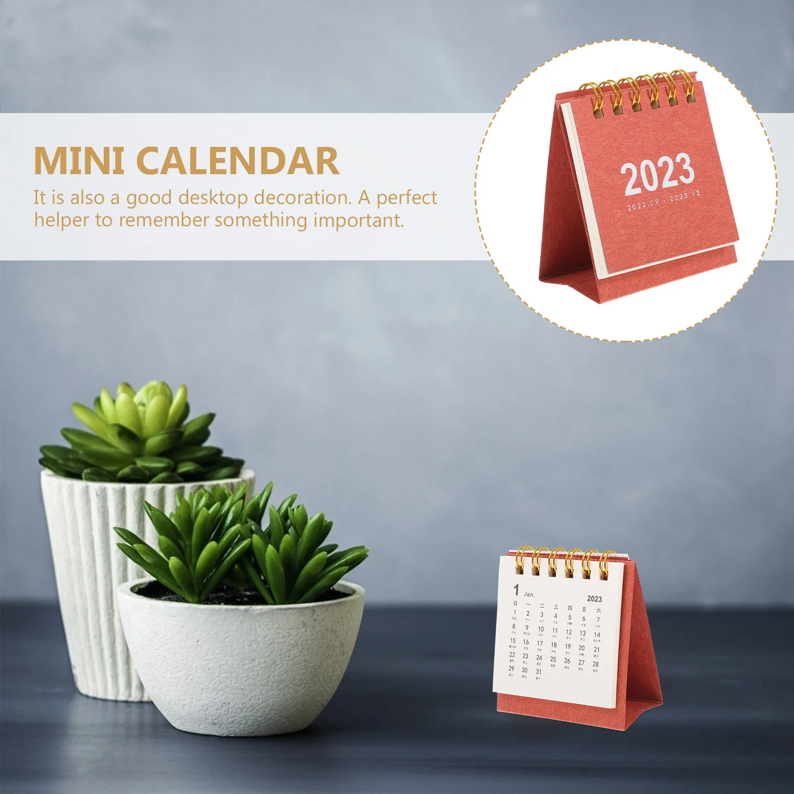 

1Pcs Premium Paper Mini Standing Calendar 2023 Compact Desk Calendar for Busy Professionals Teachers Students Office Home Decor
