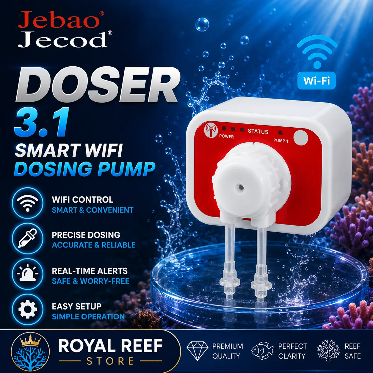 

Jebao/Jecod Doser 3.1 Smart WiFi App Control Automatic Dosing Pump for Aquarium Saltwater or Freshwater Fish Tank