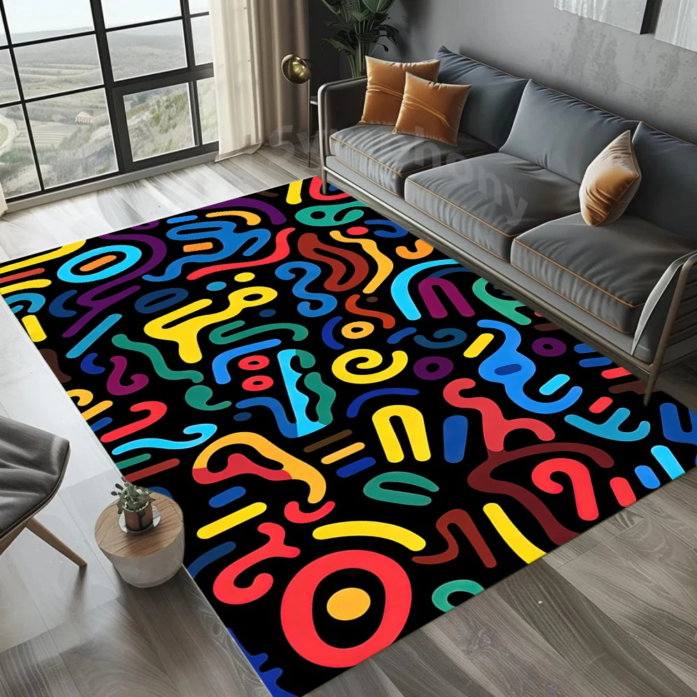 Grillig abstract patroon tapijt slaapkamer kamer bed deken tapijt schoenen kamer woonkamer slaapkamer keuken tapijten wasbare mat