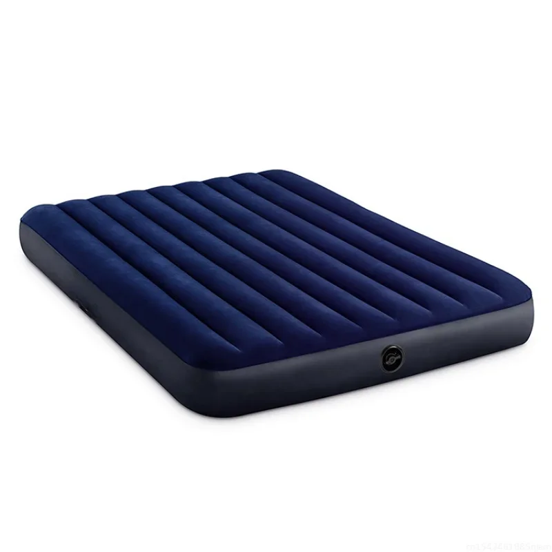 

Airbed household outdoor single double air bed plus-sized thickened blue folding inflatable convenient mattress new