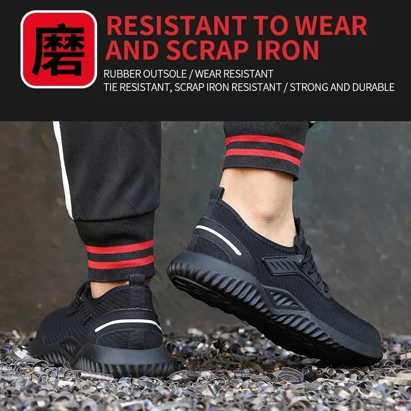 Lightweight Work Shoes Men Foot Protection Safety Shoes Anti-smash Anti-puncture Work Sneakers Non-slip Indestructible Shoes