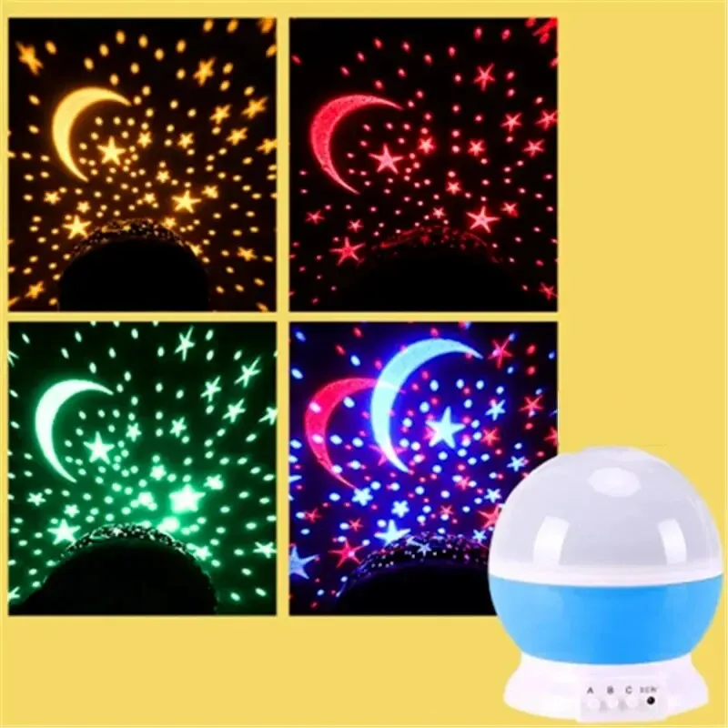 LED Starry Night Light Auto Rotating Pattern 500mAH Lithium Battery Starry Night Projection Light for Bedroom Decoration