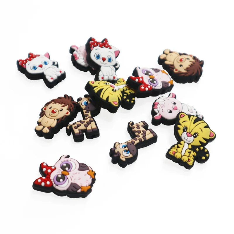 20pcs Cartoon Animals Silicone Focal Beads Baby Molar Chewing Toys Bead DIY String Pen Bead Nipple Chain Jewelry Accessories