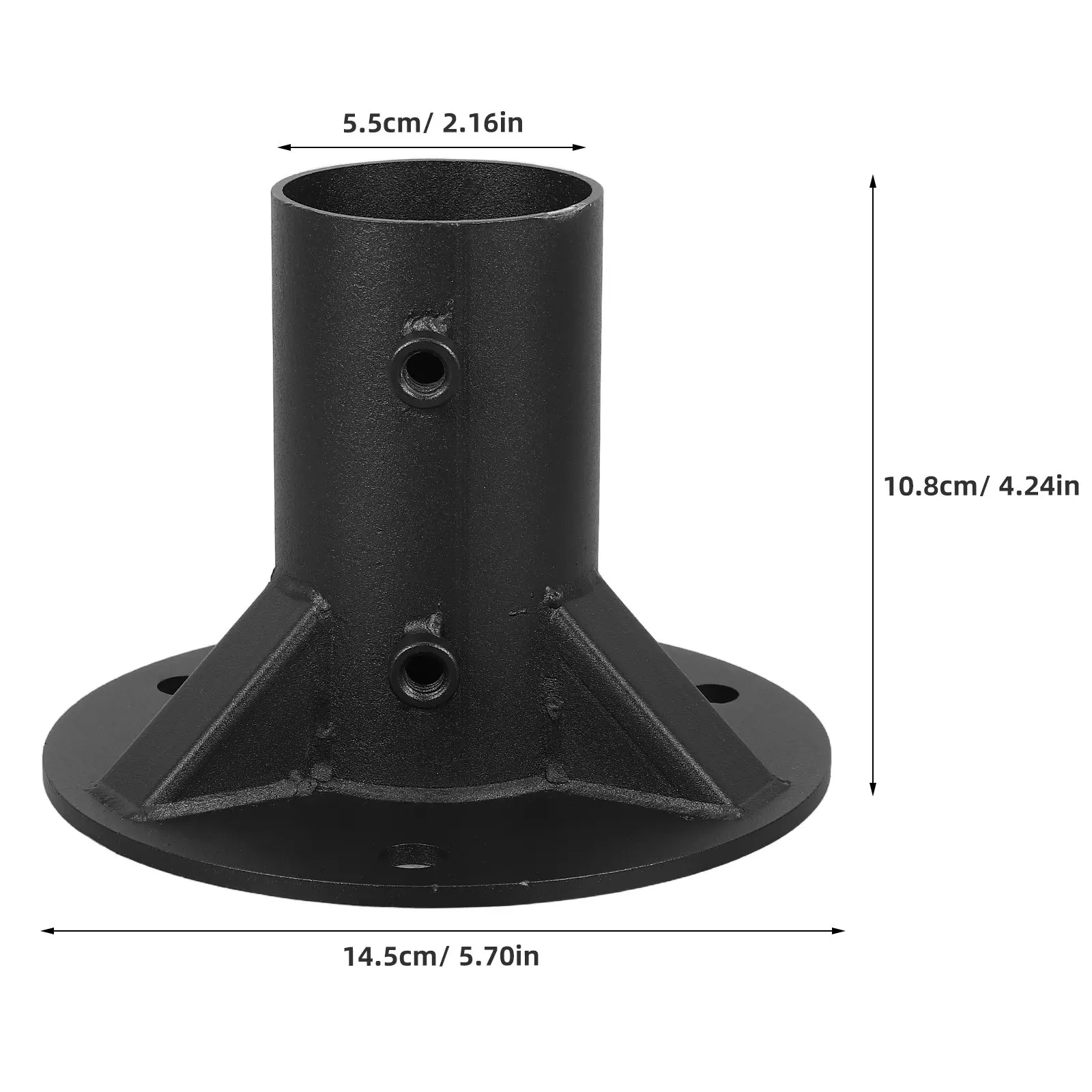 Post Flange Base Heavy Duty Rust Proof Deck Railing Bracket 60Mm Pipe Floor Mount Metal Fence Post Flange Metal Flagpole Base