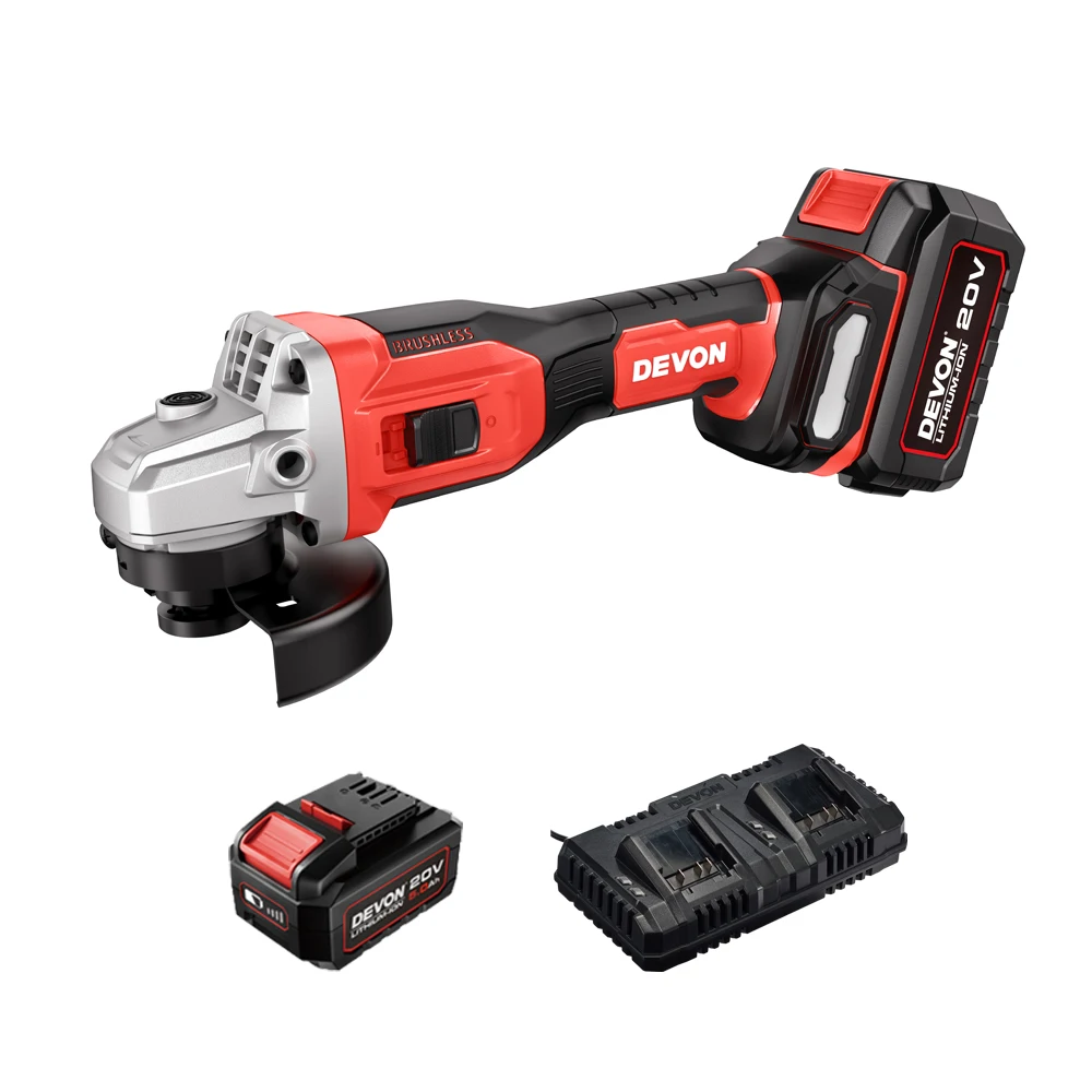 

DEVON Angle Grinder Professional Power Tools China Electric 10000rpm With 5.0AH Battery And Charger