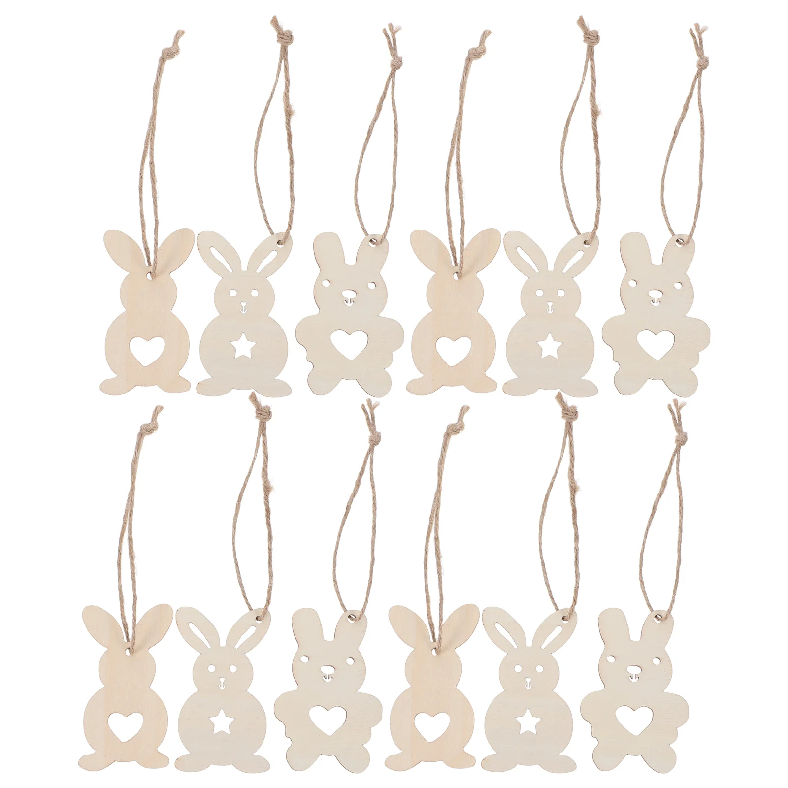 

30 Pcs Easter Bunny Decoration Toy Wooden Rabbit Slices Cutout Decorations Child