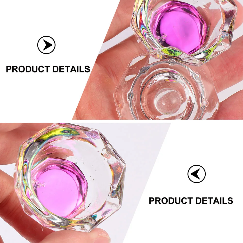 

4Pcs Crystal Nail Art Cup Fashionable Elegant Design Perfect Gift Women Birthday Christmas Valentine's Day Nail Supplies