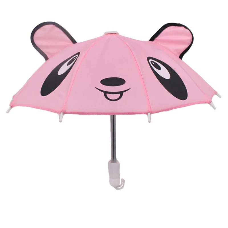 Cute Laciness And Bear Umbrella Doll Accessories 22cm Mini Doll Umbrella Rain Gear For 43cm New Reborn And 18 Inch American Doll