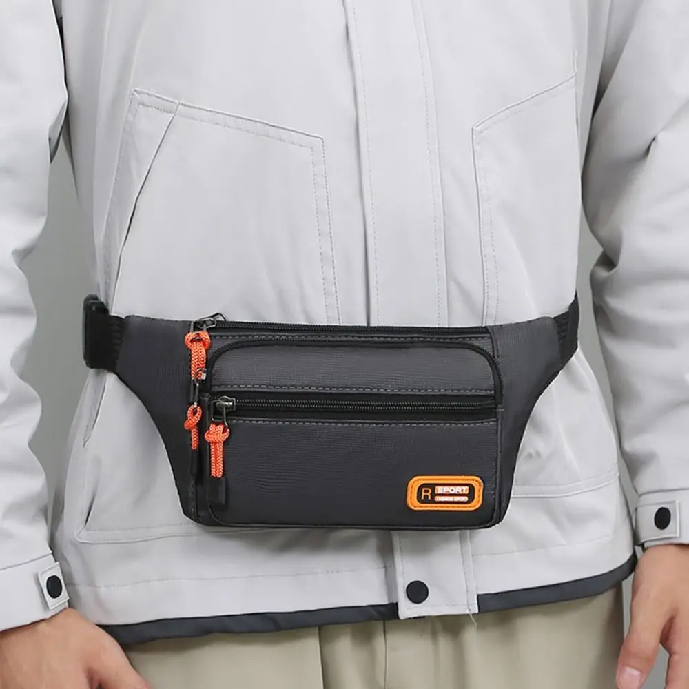 Nylon Men Waist Bag Large-capacity Waterproof Sports Mobile Phone Bag Outdoor Travel Anti-theft Business Cashier Wallet