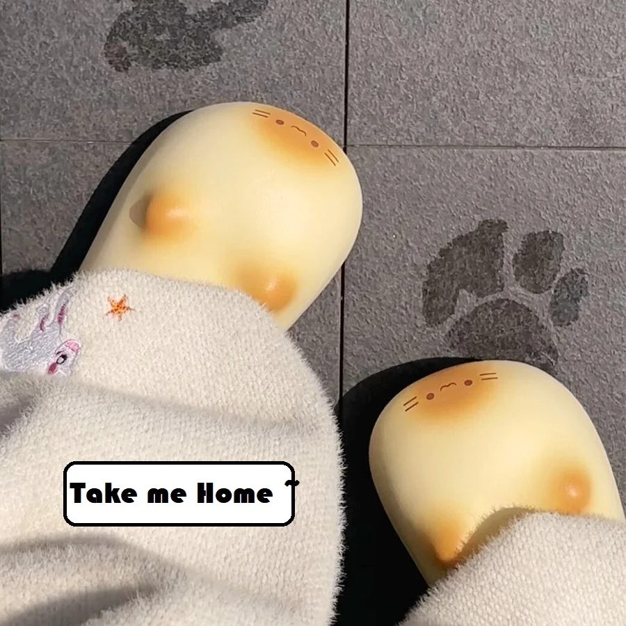 

Ins cute waterproof cats slippers women winter EVA light home shoes woman furry mules kitty slipper lady warm backless clog shoe