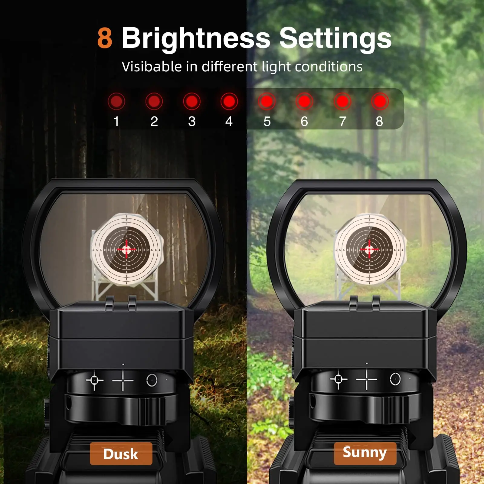 EZSHOOT 1x40 Tactical Riflescope Hunting Holographic Red Dot Sight Airsoft Dot Sight Scope 20mm Rail Mount Collimator Sight