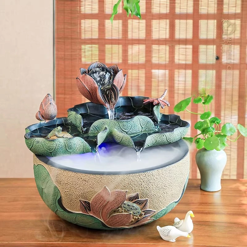 

Chinese Style Tabletop Flowing Water Fountain River Landscape Zen Decor Living Room Decoration Crafts Office Water Ornament