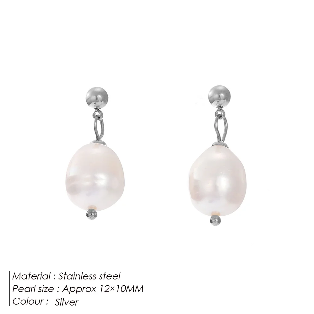 Simple 7-8mm Natural Freshwater Pearl Stud Earrings for Women Dainty Stainless Steel Earring Jewelry Gift 2026 New Arrivals