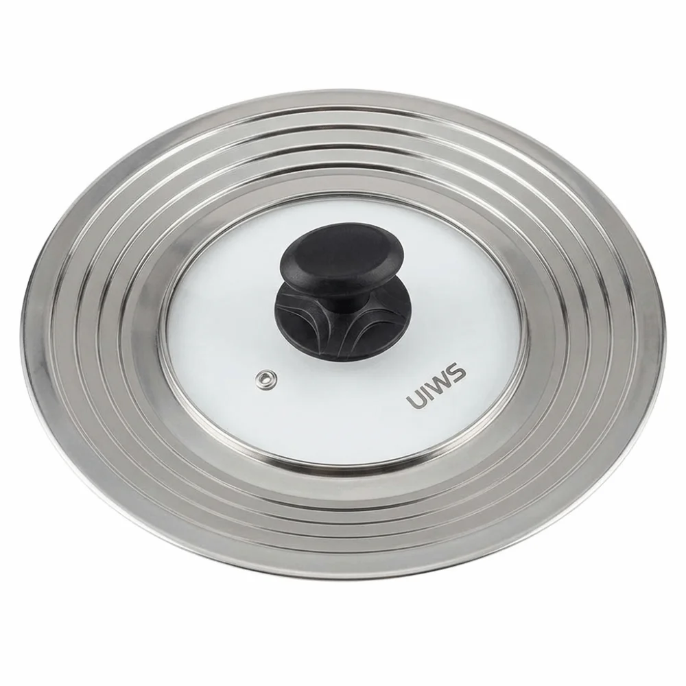 Stainless Steel Universal Pot Lid Tempered Glass Heat Resistant Frying Pan Cover Clear Visible Highly Sealed Replacement Lid