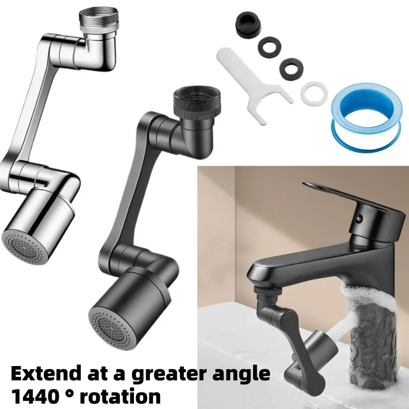 1pcs Upgrade 1440° Universal The Faucet Robotic Arm Rotation Extender Dual Mode Nozzle for Kitchen Washbowl Faucet Extender
