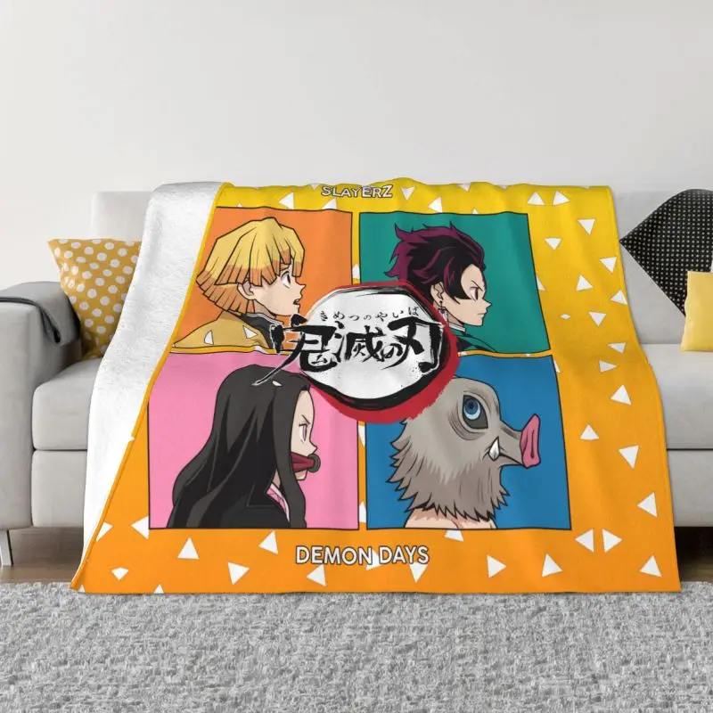 

I Am A Demon Slayer 3D Printed Blankets Comfortable Soft Flannel Summer Kimetsu No Yaiba Throw Blanket for Couch Car Bedroom