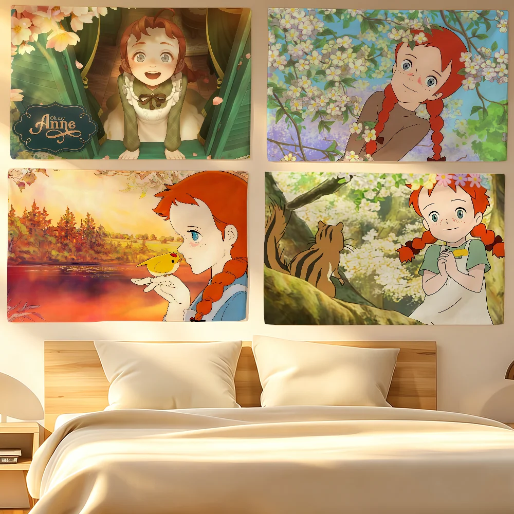 Cartoon A-Anne of Green Gables flag For Living Room Home Dorm Decor Wall Outdoor Camping Party Banner Gifts