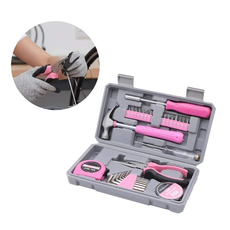 

Plastic And Metal 29Pcs Home Repair Tool With Storage Case Include Plier Hammer For Practical Daily Use 37JD