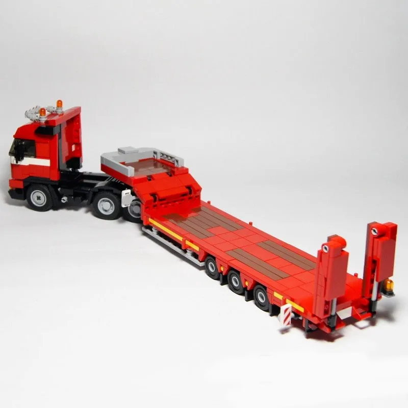 

MOC-161671Classic New Low-Loader Semi-Trailer Building Block Model, 380parts, MOC Boys Children's Birthday and New Year Toy Gift
