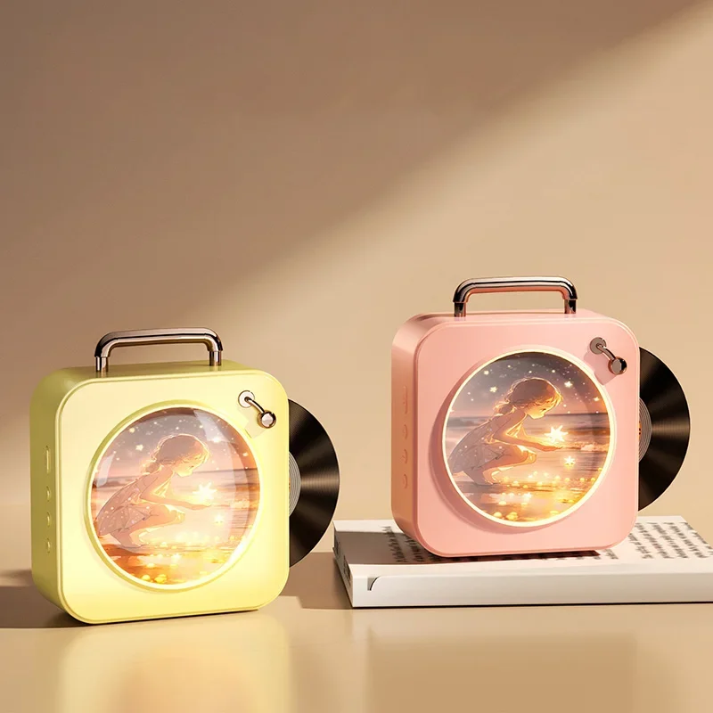 

Мини-переносной домашний FM-радиоприемник, проигрыватель пластинок, музыкальный плеер, HIFI стереозвуковой эффект, Bluetooth5.3, динамик, винтажная виниловая пластинка