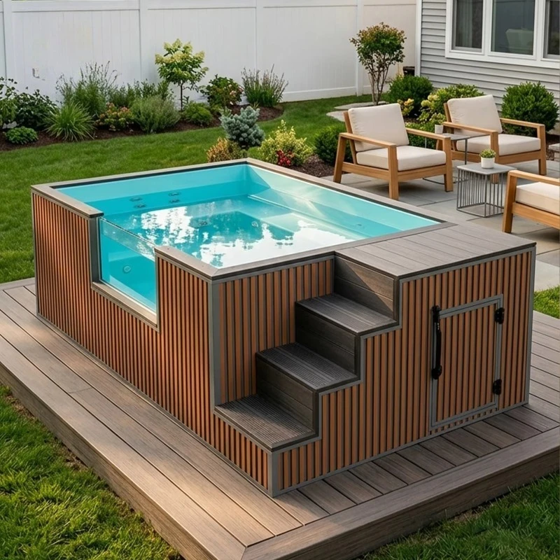 Container Swimming Pool Decorative Optional Outer Shell Leisure Equipment Improve Landscape Effect For Villa Garden Resort Areas