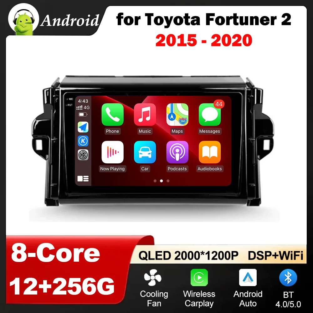 

Car Radio Mulltmedia Player GPS for Toyota Fortuner 2 2015 - 2020 Android OS System DSP Stereo Bluetooth 2.5D HD Touch Screen 4G
