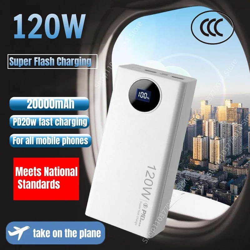 Neue 120w supers chnelle Aufladung 50000mah dünne und leichte Power bank für Handy zubehör externe Batterie