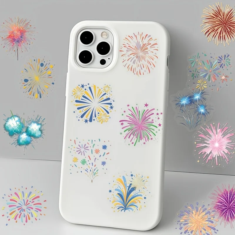 Retro Fireworks Stickers for Scrapbooking Journal Junk Journal Guitar Skateboard Luggage Planner Decorative Self Adhesive Plasti