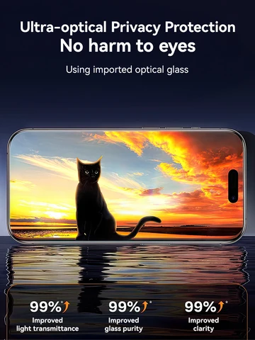Защитное стекло Joyroom для iPhone 17 Pro Max/Pro/17 Air, антишпионское — пример использования