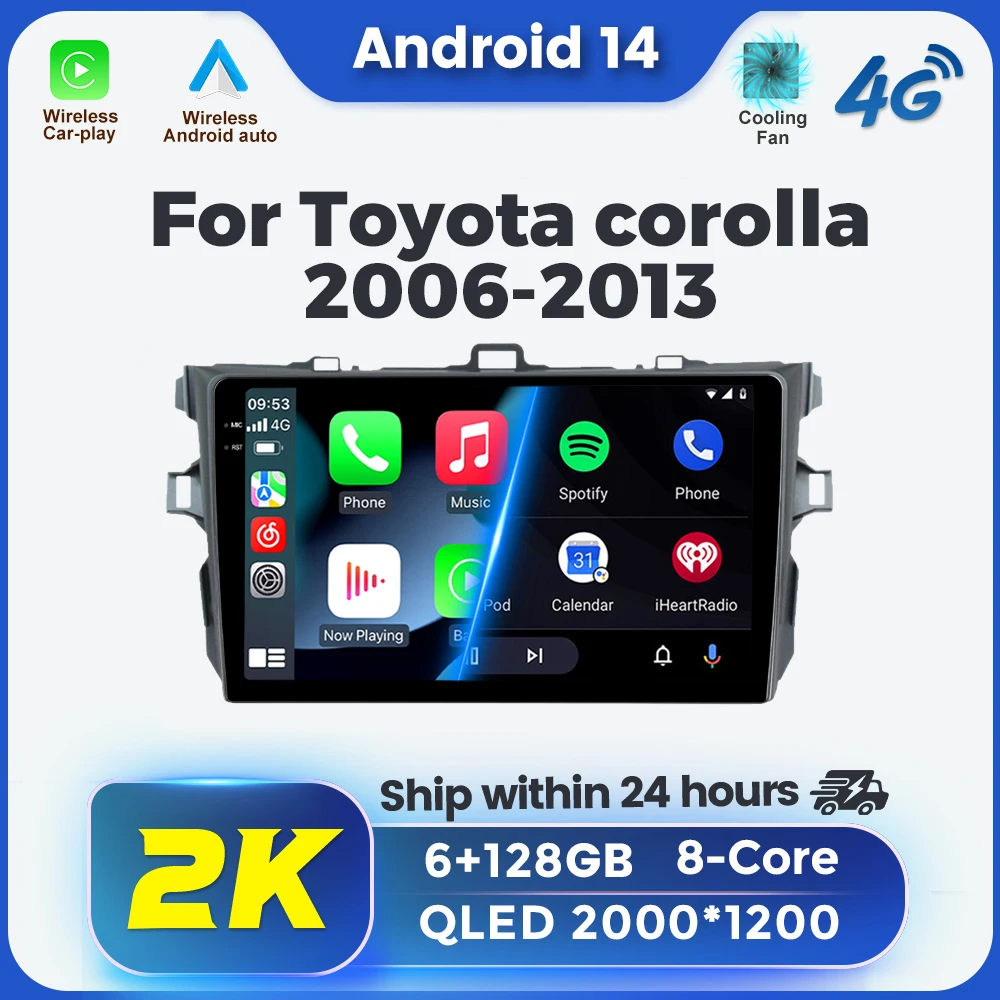

Car Multimedia Player for Toyota Corolla E140/150 2006 - 2013 Car Stereo GPS CarPlay RDS DSP All In One Multifunction Head unit