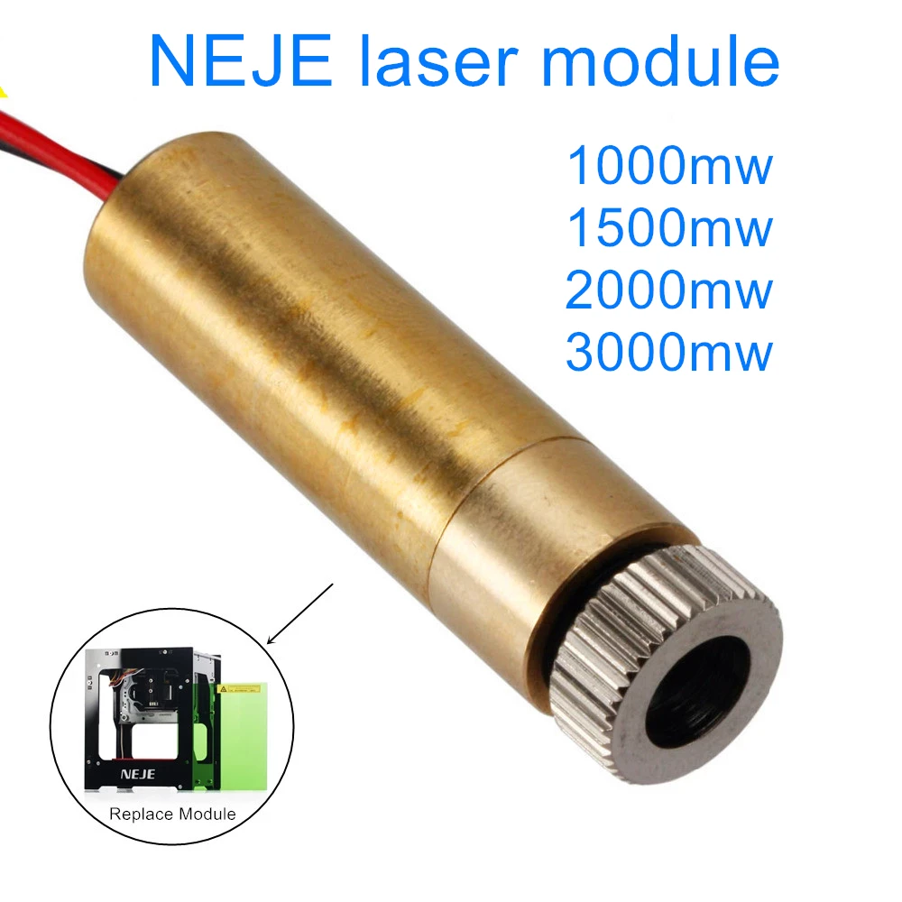 NEJEHigh Quality Laser Module1000mW/1500mW/2000mW/3000mw 445nm/405nm Laser Head Replacement Kit for DK-8-KZ DK-BL Laser Engraver