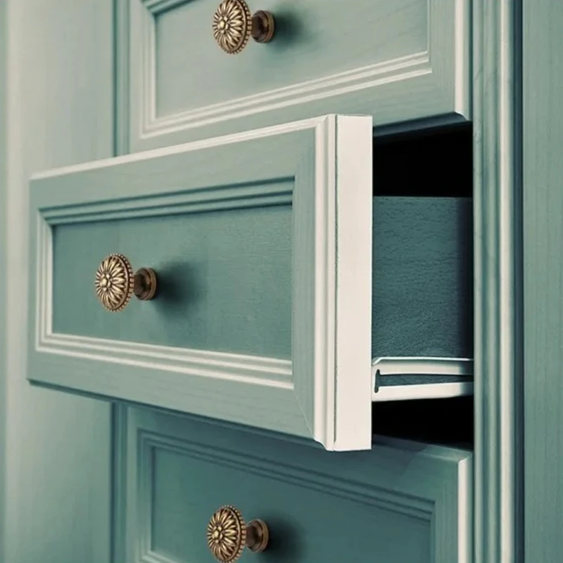 Solid copper cabinet handles antique-style bronze cabinet door pull vintage single hole drawer knobs mid-century furniture pulls