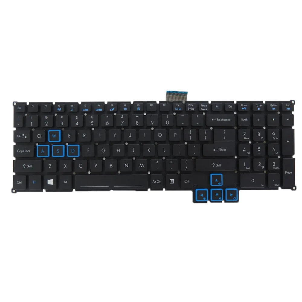 

4-zone RGB Backlight Laptop Keyboard For ACER Predator G9-591 G9-592 G9-593 English US Blue WASD/Direction Keys New