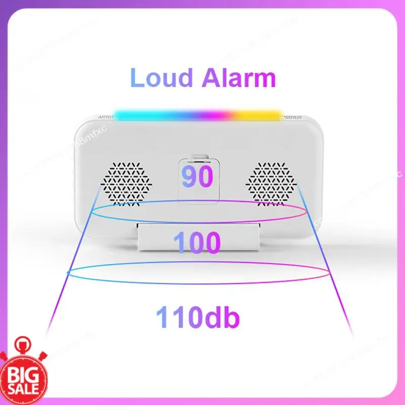 Big Deal LED Digital Clock RGB Display Alarm Clock With Ambient Lighting Night Lamp Electronic LED Time Display Desktop Clock Du