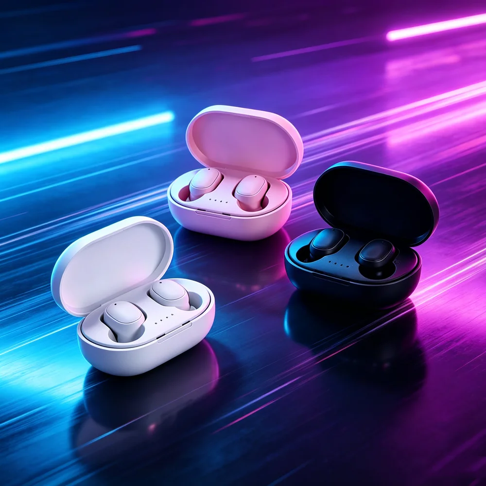 Wireless Earbuds In Ear Light-Weight Headphones, Built-In Microphone, Immersive Premium Sound Long Distance Connection Headset