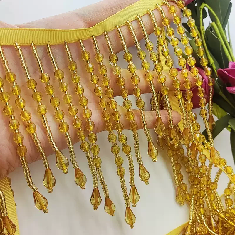 حواف ملابس 1 ياردة وإكسسوارات - مراجعة Beaded Trim Fringe وسعره