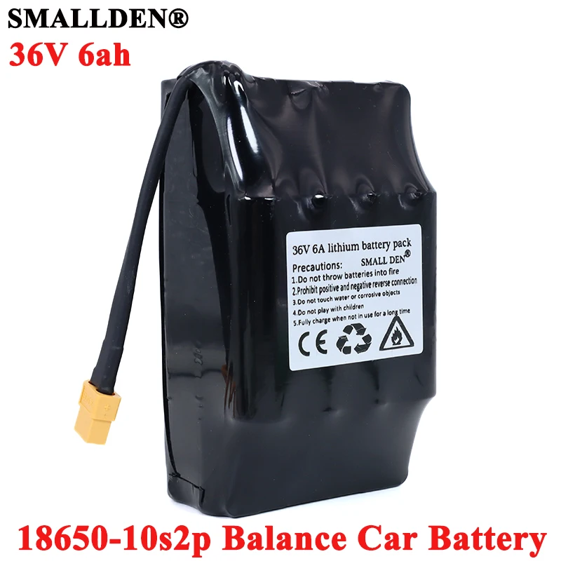 

SMALLDEN 36V 6Ah 6000mAh high drain 2 wheel electric scooter self balancing lithium battery pack for Self-balancing Fits 6.5" 7"