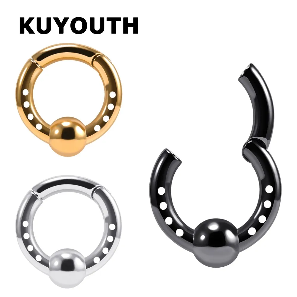 

KUYOUTH Fashion Stainless Steel Round Bead Dots Magnet Ear Weight Gauges Body Jewelry Earring Piercing Expanders Stretchers 2PCS