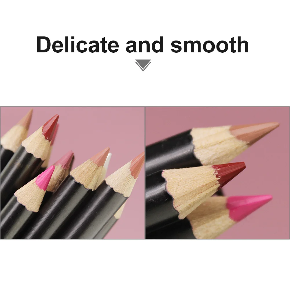 12Pcs Waterproof Makeup Lip Liner Pencils Long Lip Shaping Pencil Portable Easy Liner