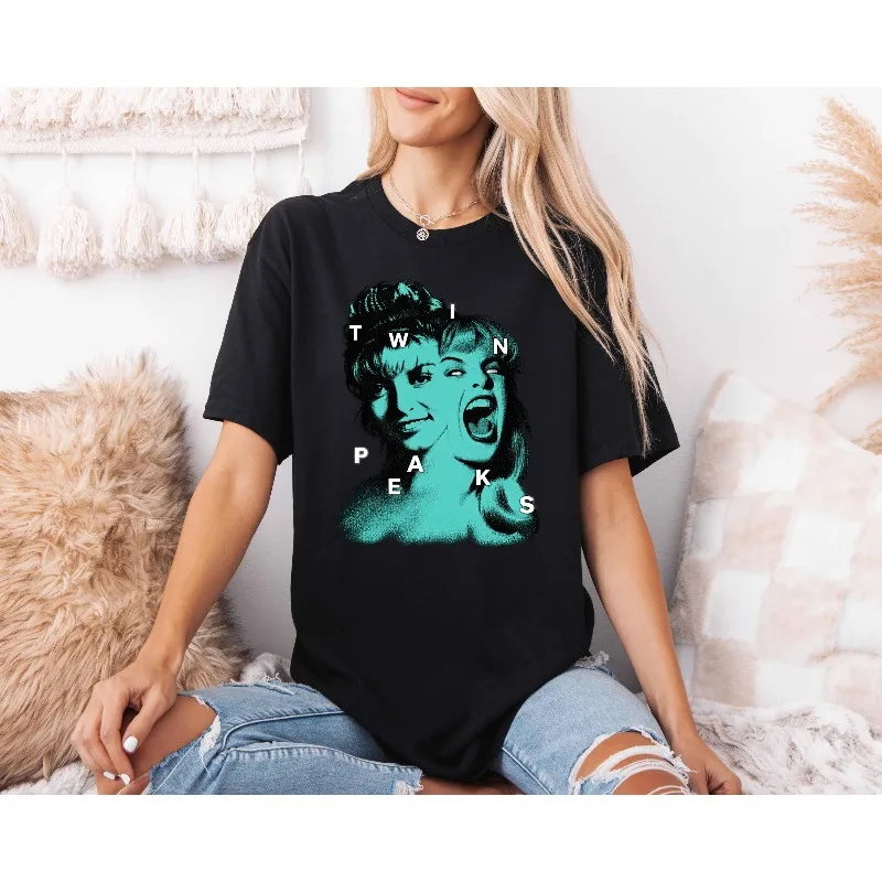 Laura Palmer Twins T-shirt, Retro Horror T-shirt for Women, Suitable for All Seasons, Unisex Harajuku Style T-shirt