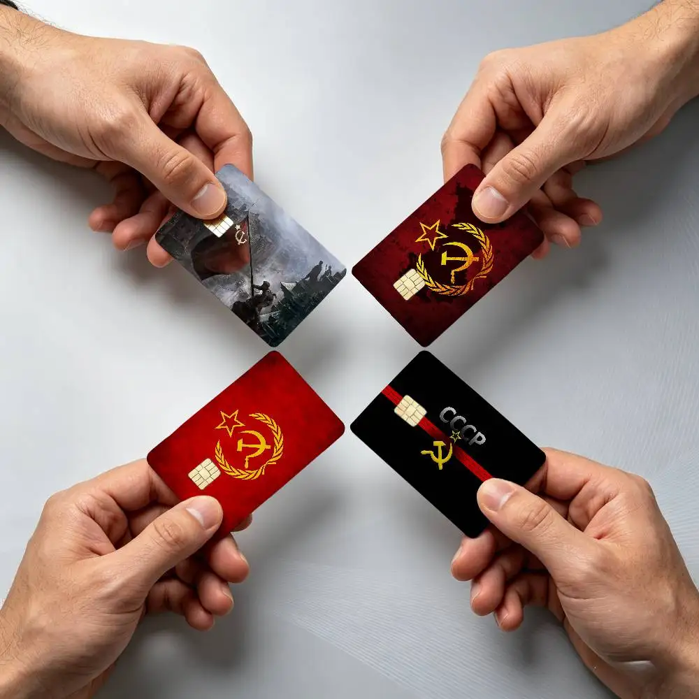 USSR CCCP 4Pcs!Fade-Resistant, Wear-Resistant, Scratch-Resistant  Bank Card Sticker (Debit Card)