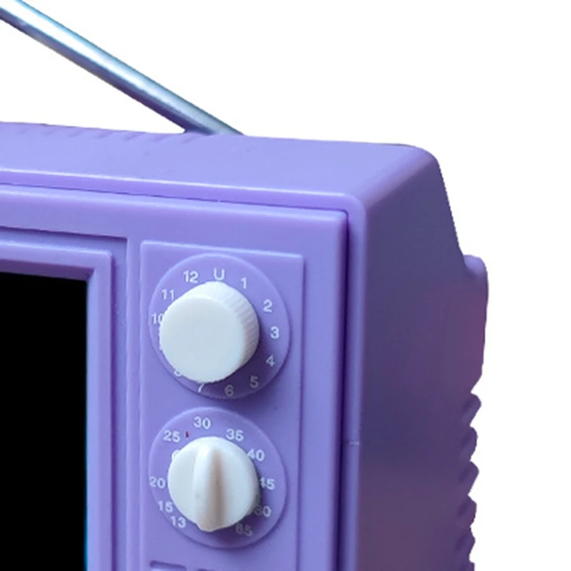 Super Sale Dollhouse Second Generation Retro Mini TV Can Be Played Cartoon Toy