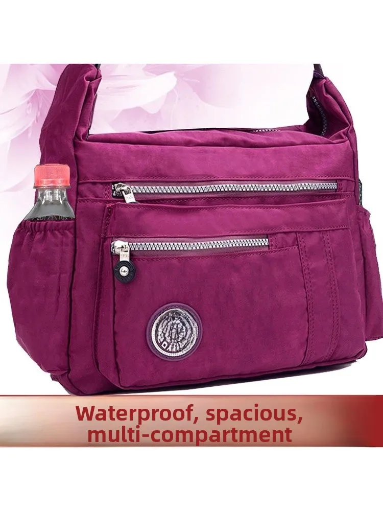 

Большая вместительная сумка через плечо из ткани Оксфорд для женщин, повседневная, простая, мягкая, водонепроницаемая, с застежкой-молнией.