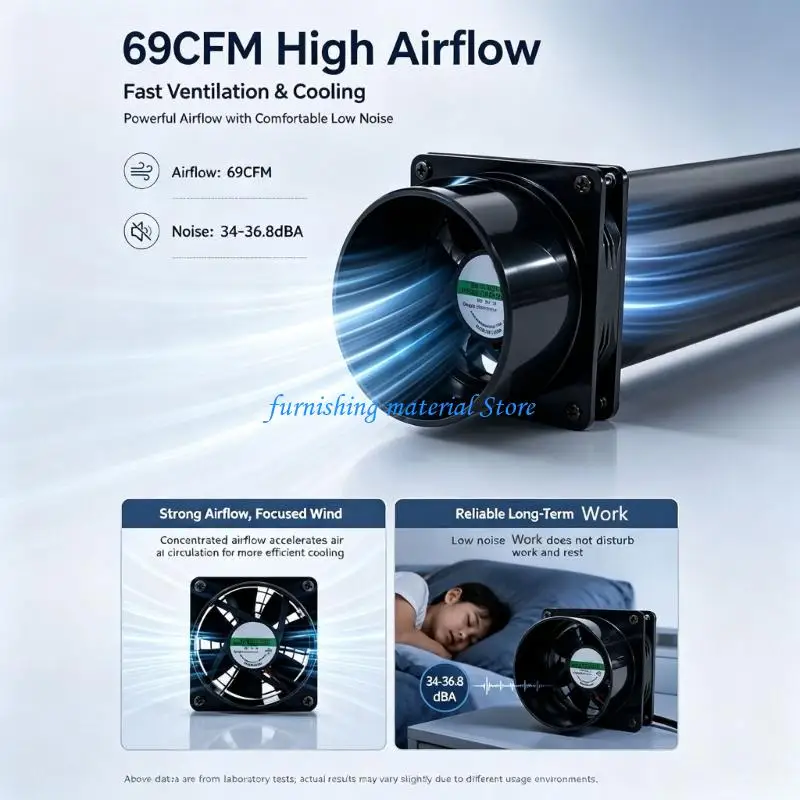 Y5GD Bathroom and Kitchen Exhaust Fan with USB Power, 3 Speed Selector, Duct Form, and Greenhouse Air Change Support Use for