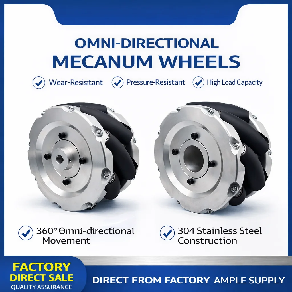 Aluminum 5 Inch Mecanum Wheel for AGV Omni Directional Drive System High Precision Motion Control and Heavy Load