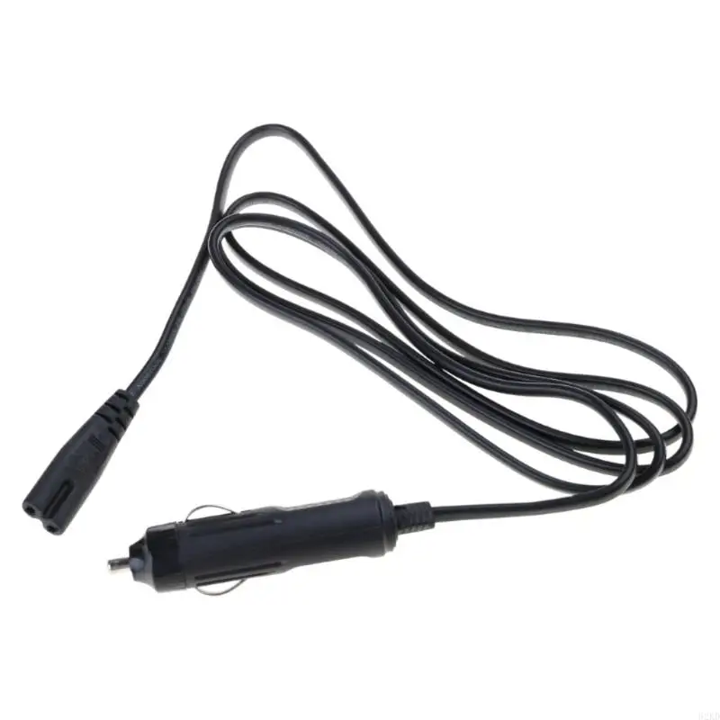 62KD In-Car Electric Lunch Box Power Connection Cable, 300Cm Black Replacement Cord with Vehicle Plug and Two Pin Lunch Box