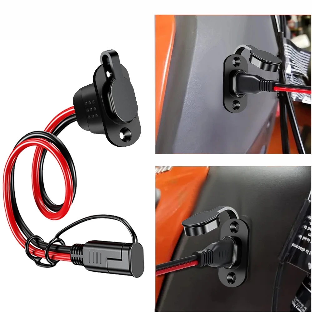 

12/18AWG SAE Quick Connector Harness Waterproof SAE Extension Cord Sidewall Port for Solar Panel Generator Battery Charger