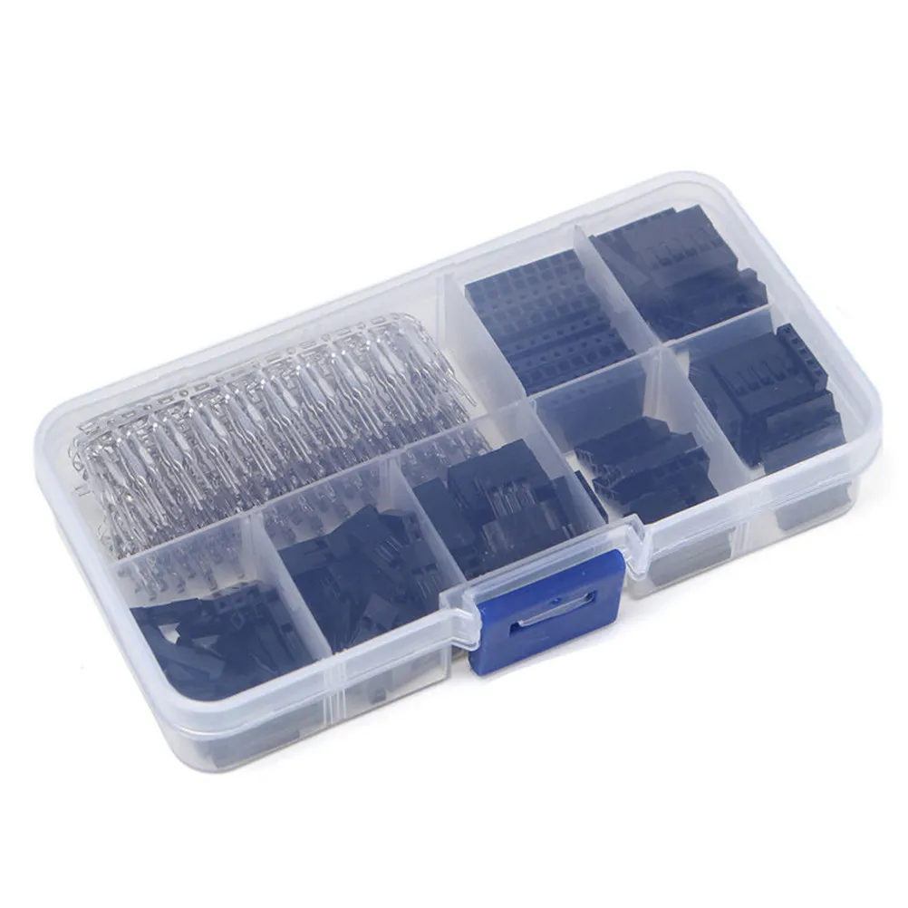 310Pcs 2.54mm Header Connector Kit Includes 1x1 to 1x8 Housing Pin Connectors Crimp Compatible Pcb Prototyping Jumper Terminal