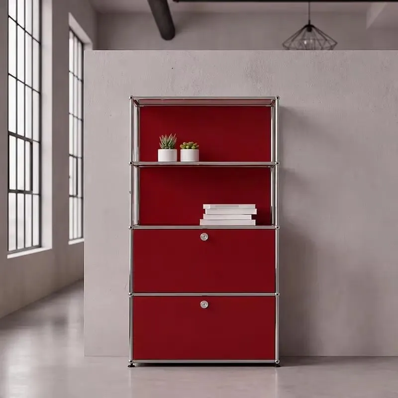 for Modular lockers, ruby-colored metal shelves, living room and office bookcases, steel environmentally friendly custom