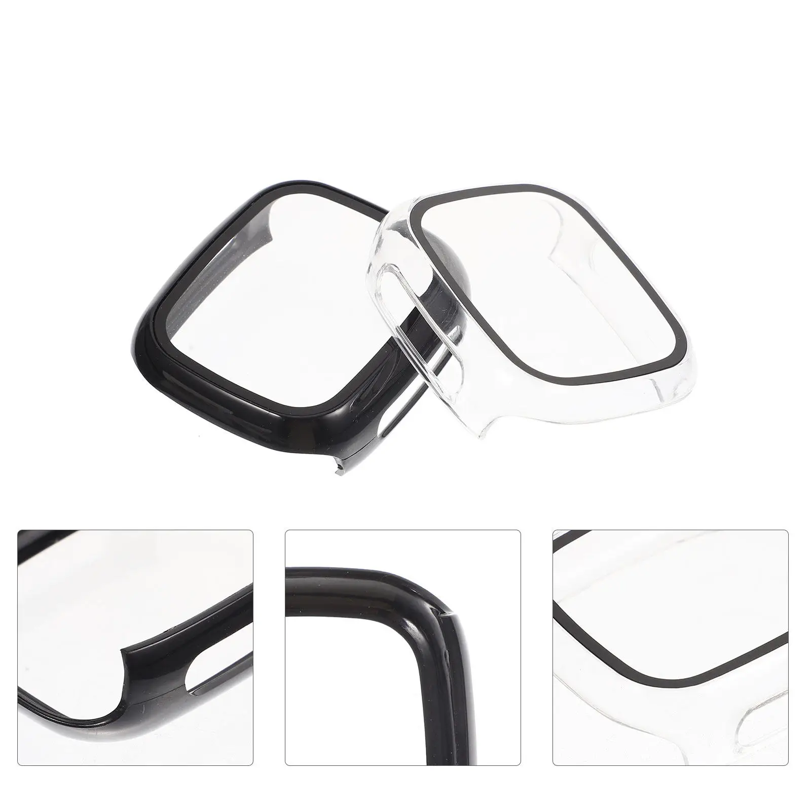 

2Pcs Premium Pc Watch Protector Full Coverage Curved Edge Smartwatch Cover Anti-Scratch Easy Install Removable Modern Style